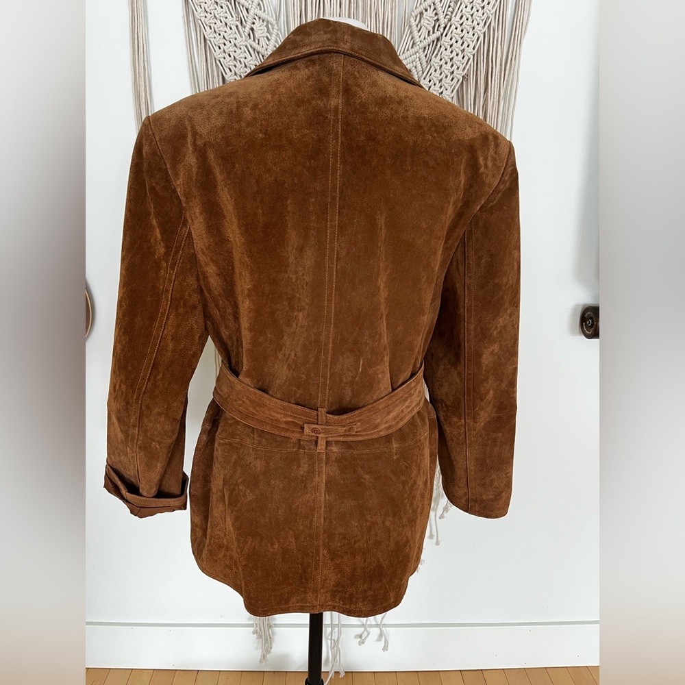 Zara Brown Suede Belted Coat - Picture 7 of 16
